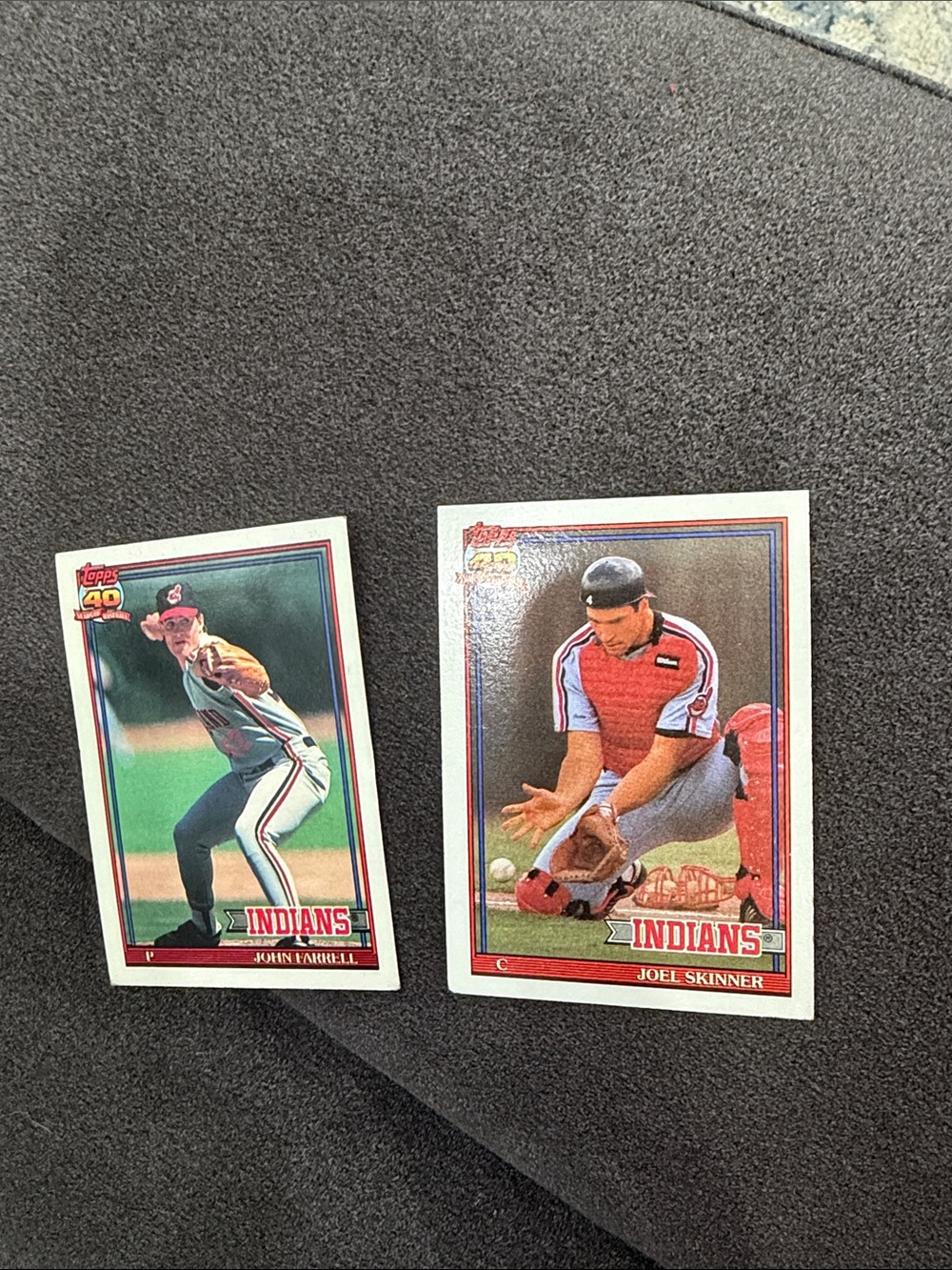 Topps Cleveland Indians Cards - Red and White Design
